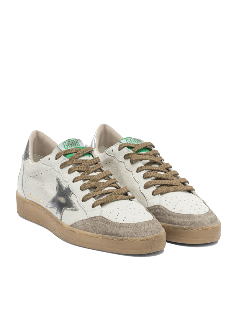 BALL-STAR SNEAKERS IN WHITE LEATHER WITH SILVER STAR