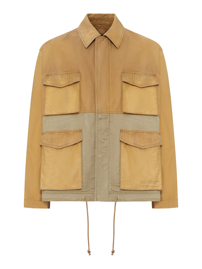 COLOR BLOCK COTTON UTILITY JACKET