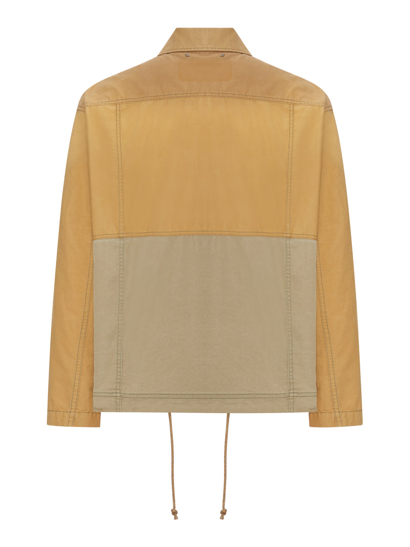 COLOR BLOCK COTTON UTILITY JACKET
