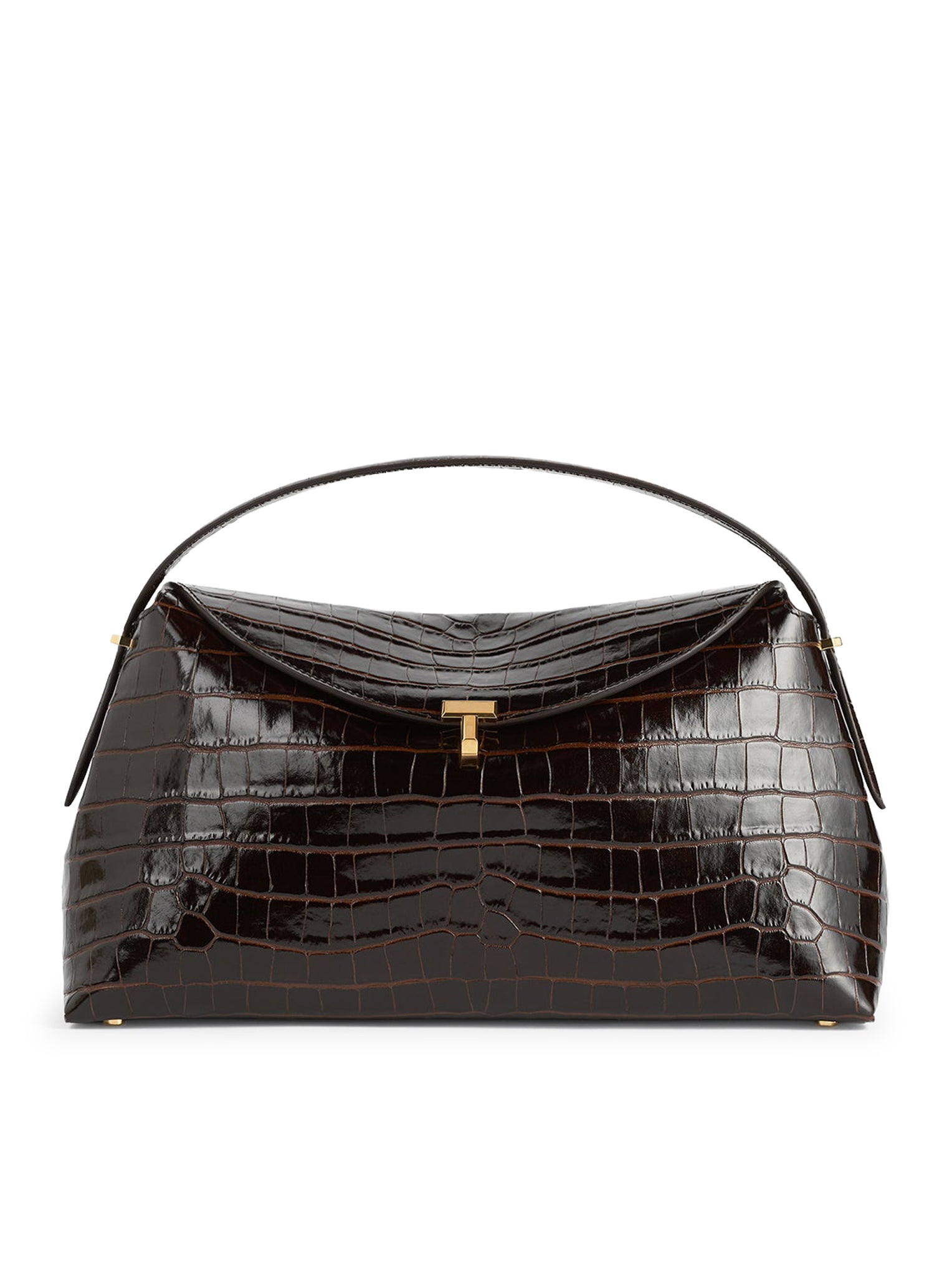 T-LOCK BAG WITH CROCODILE PRINT