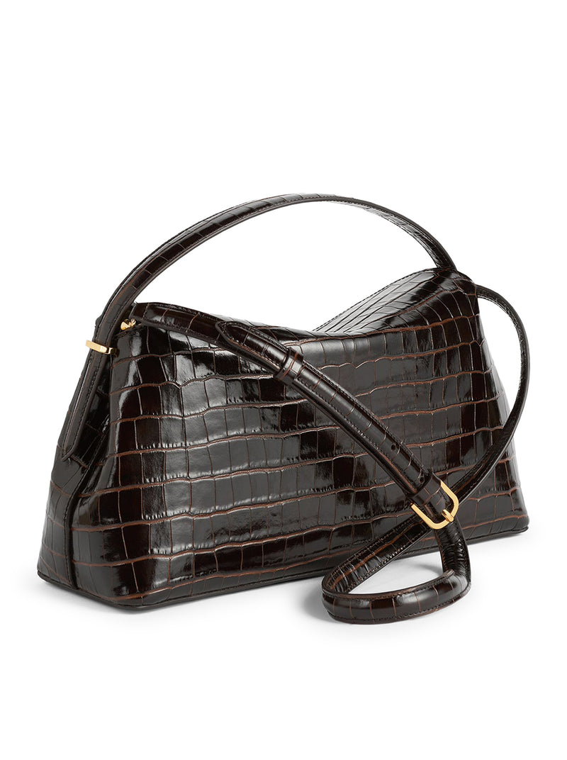 T-LOCK BAG WITH CROCODILE PRINT