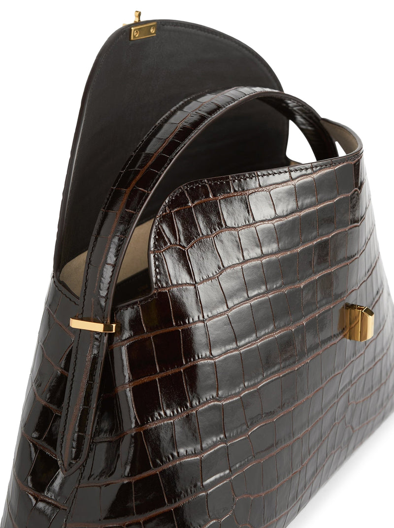 T-LOCK BAG WITH CROCODILE PRINT