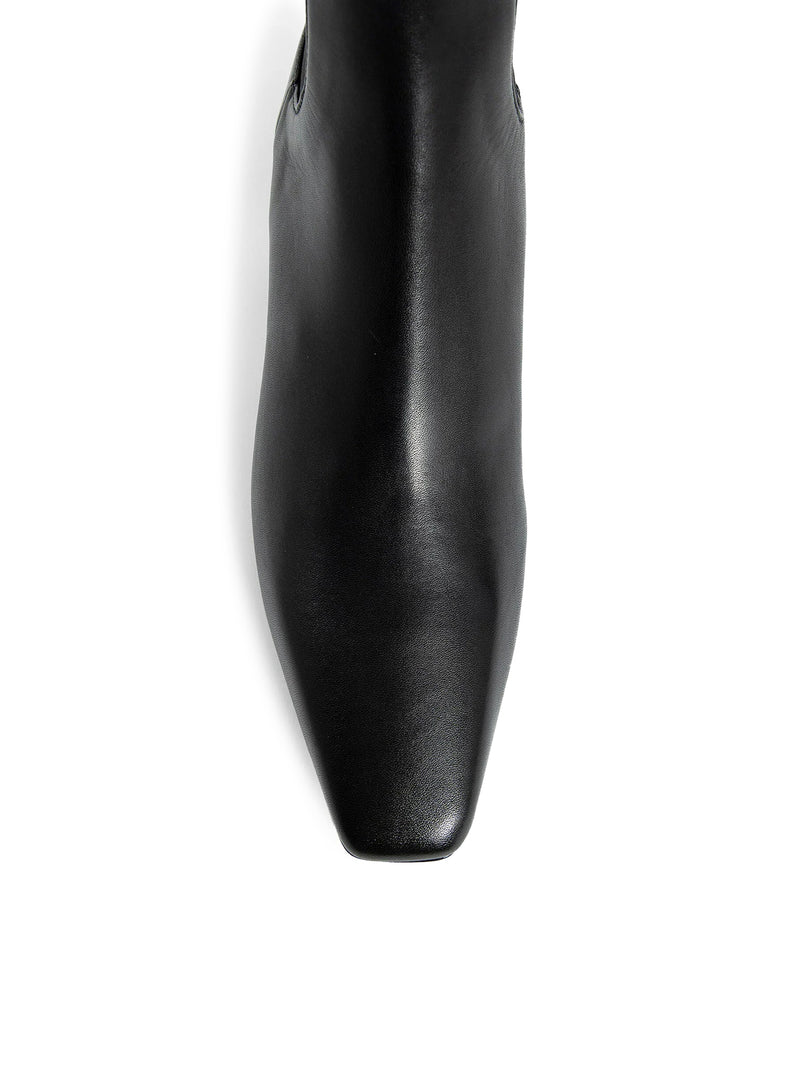 LEATHER MID-HEEL BOOTS