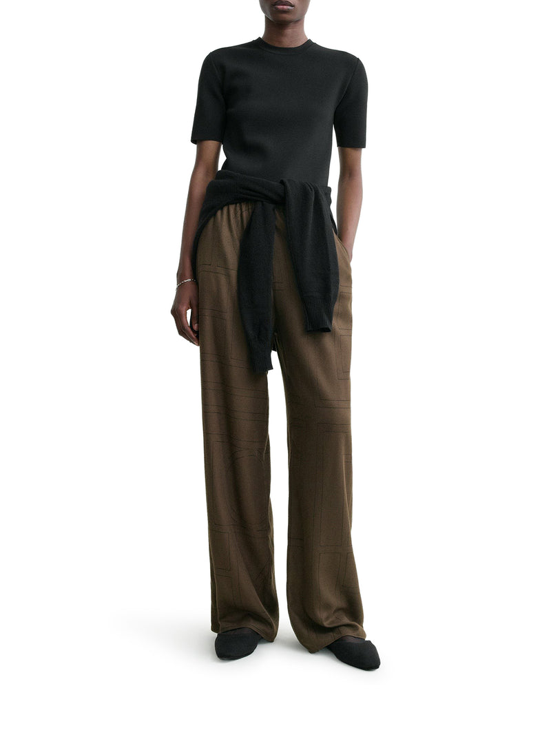 MONOGRAM FLANNEL TROUSERS