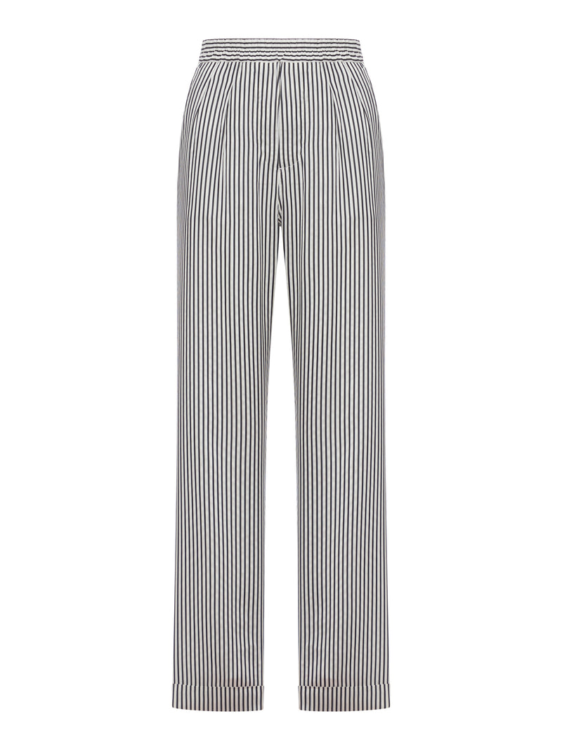 STRIPED SILK TROUSERS