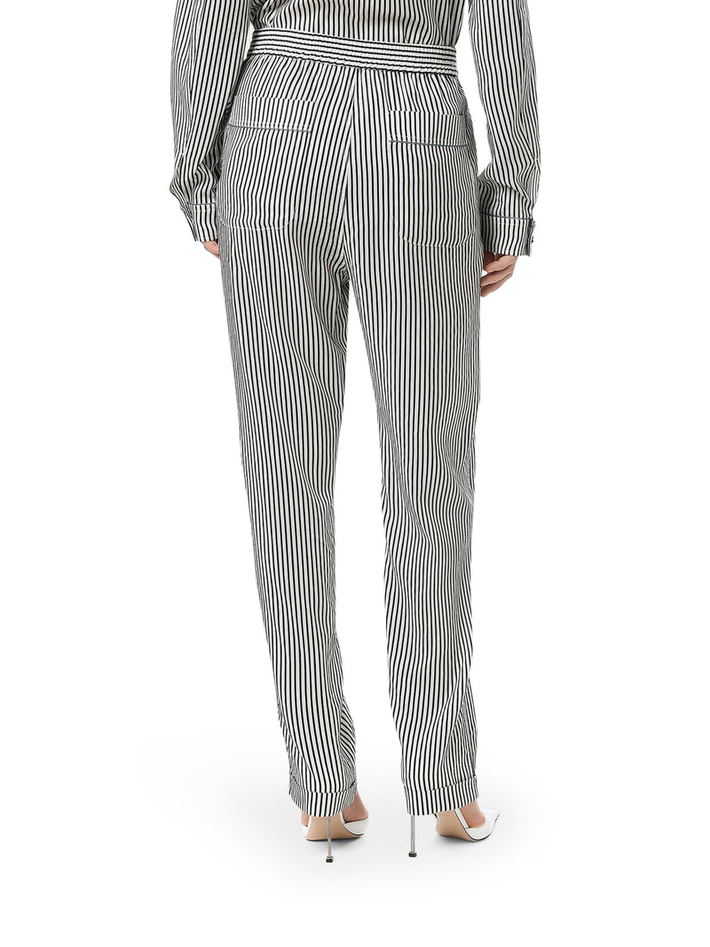 STRIPED SILK TROUSERS