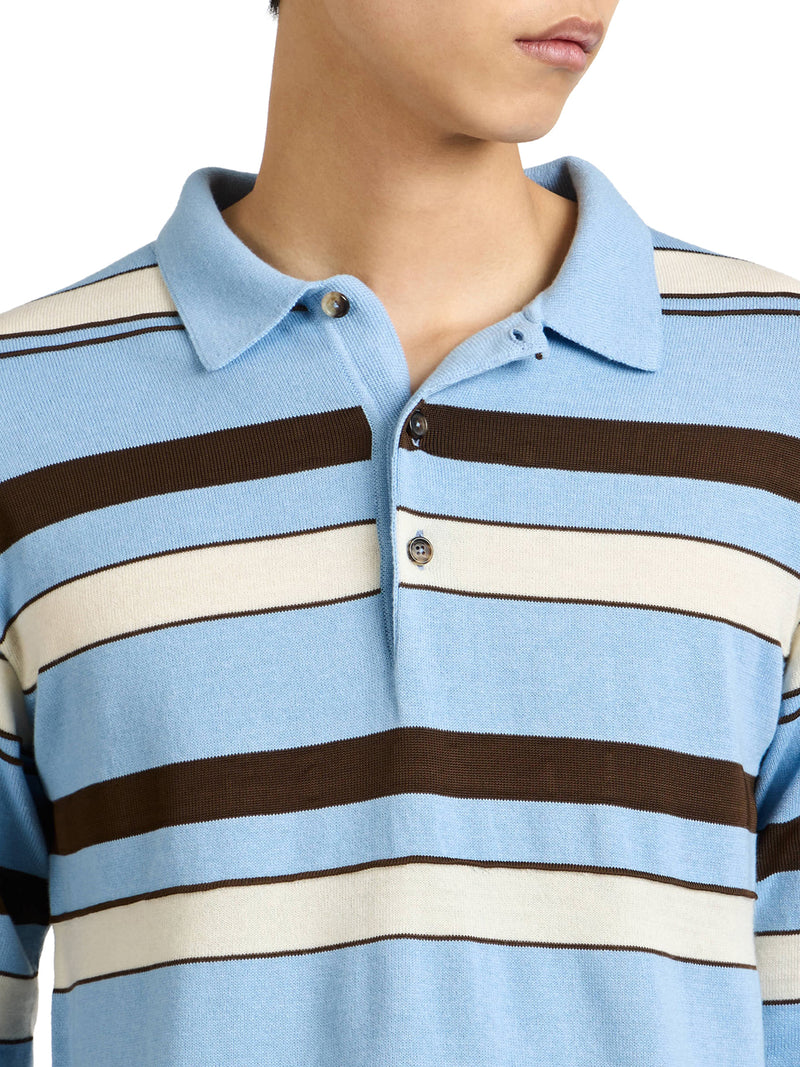 STRIPED KNITTED RUGBY POLO