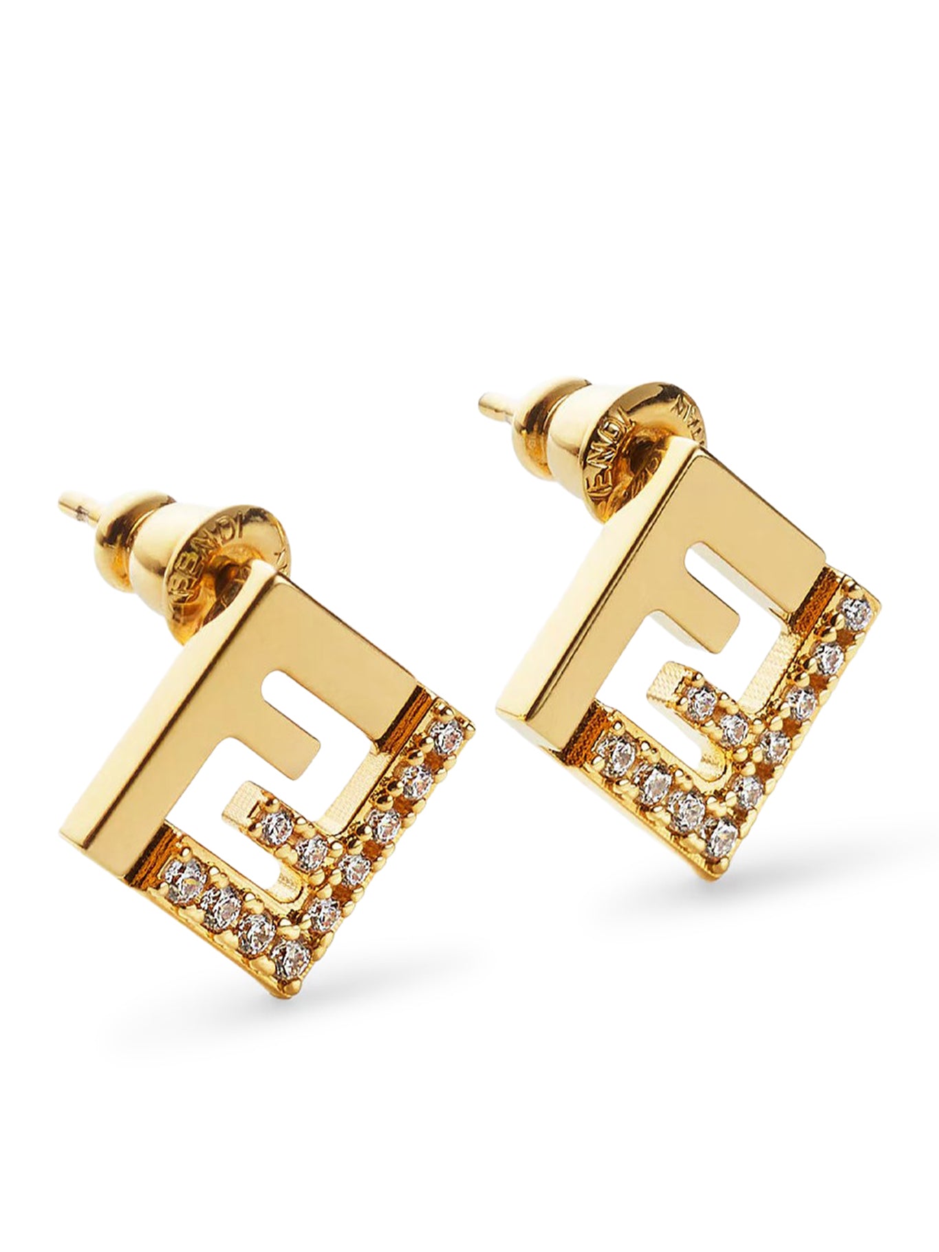 FOREVER EARRINGS IN GOLDEN METAL AND CRYSTALS