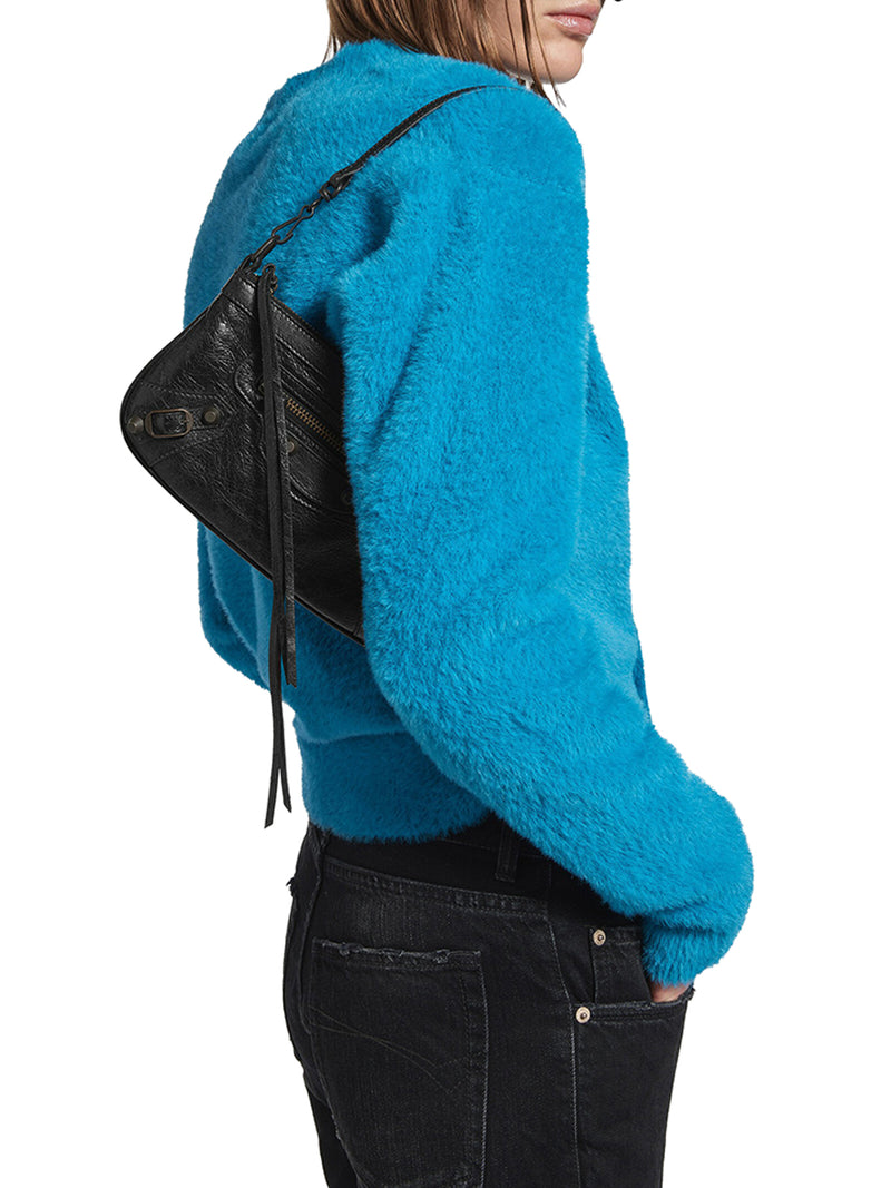 LE CITY CLUTCH WITH SHOULDER STRAP IN ARENA LAMBSKIN