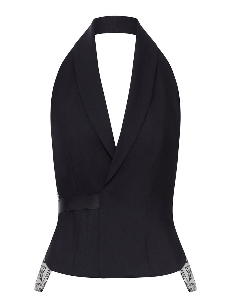 TAILORED VEST WITH BANDANA INSERTS