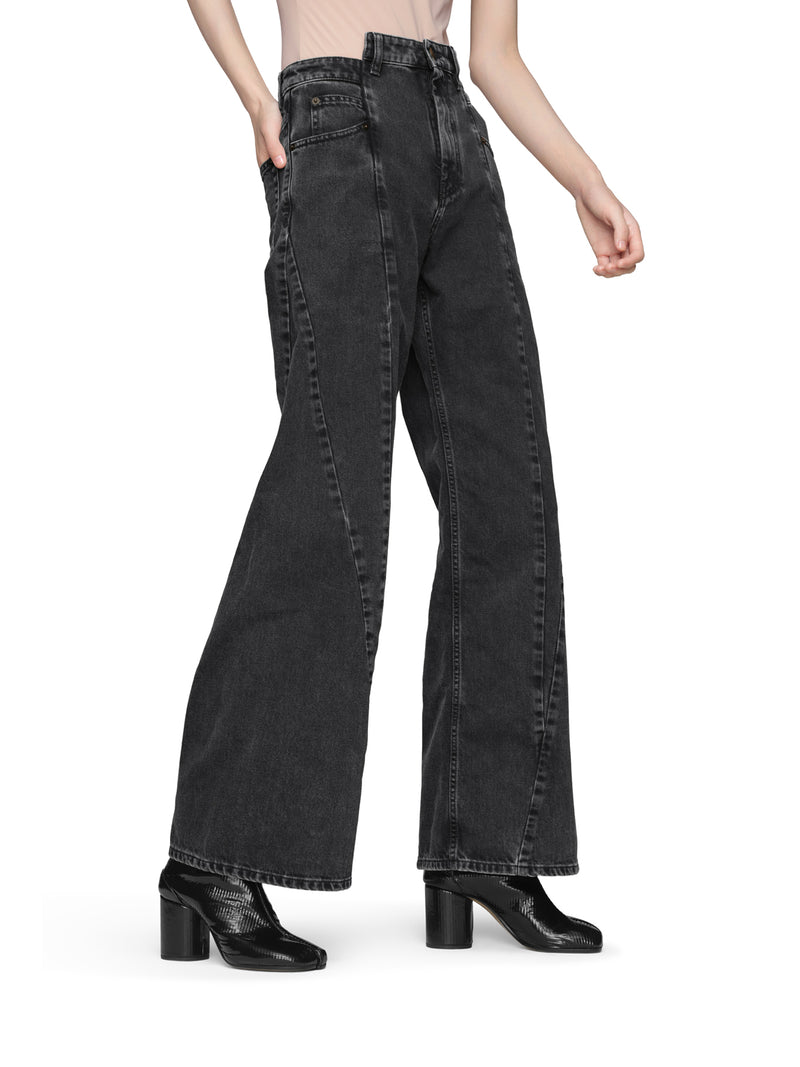 ASYMMETRIC 5-POCKET DENIM JEANS
