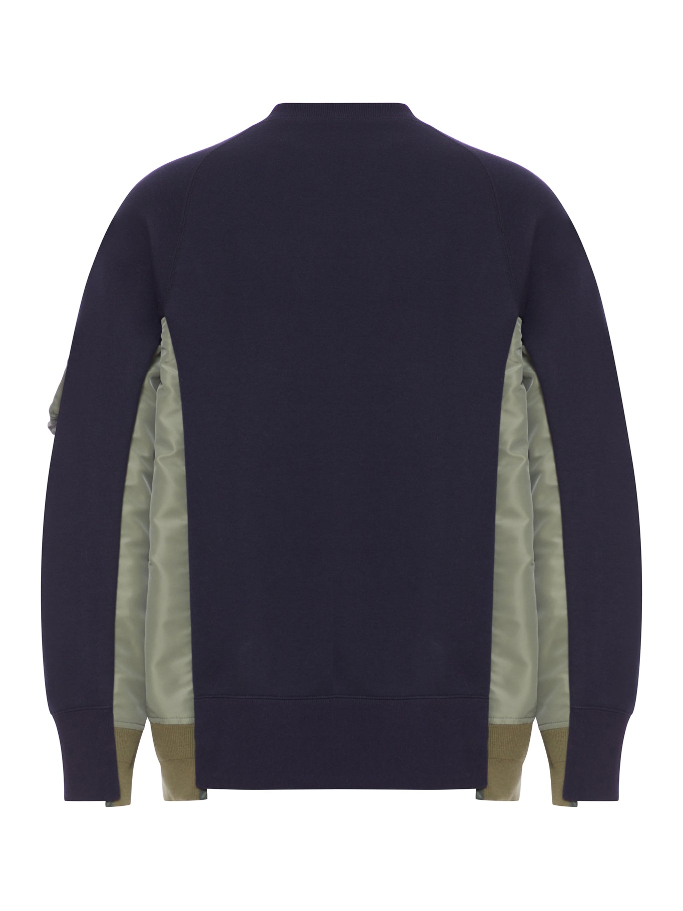 COTTON BLEND SWEATSHIRT WITH NYLON DETAILS APPLIED