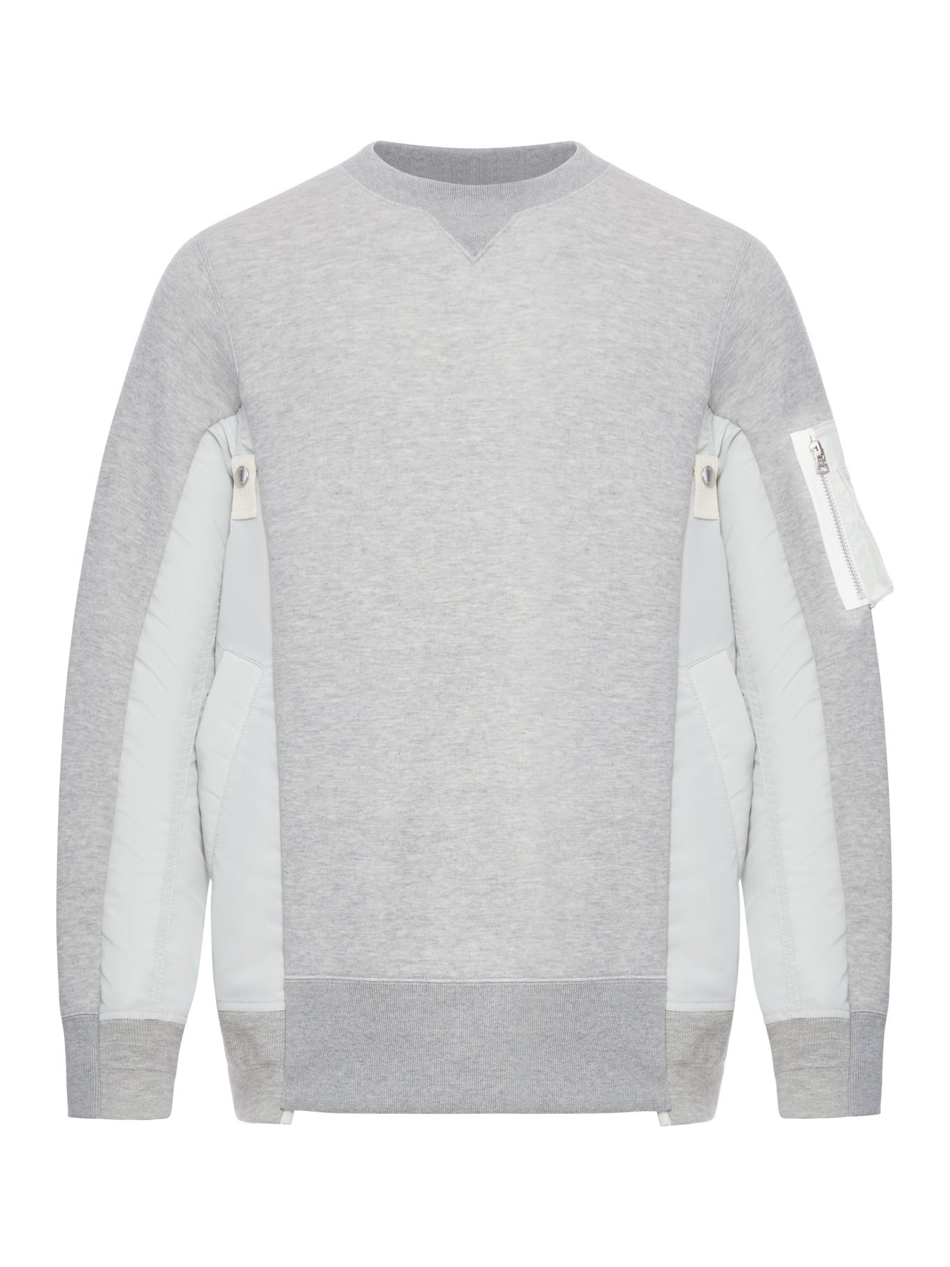 COTTON BLEND SWEATSHIRT WITH NYLON DETAILS APPLIED