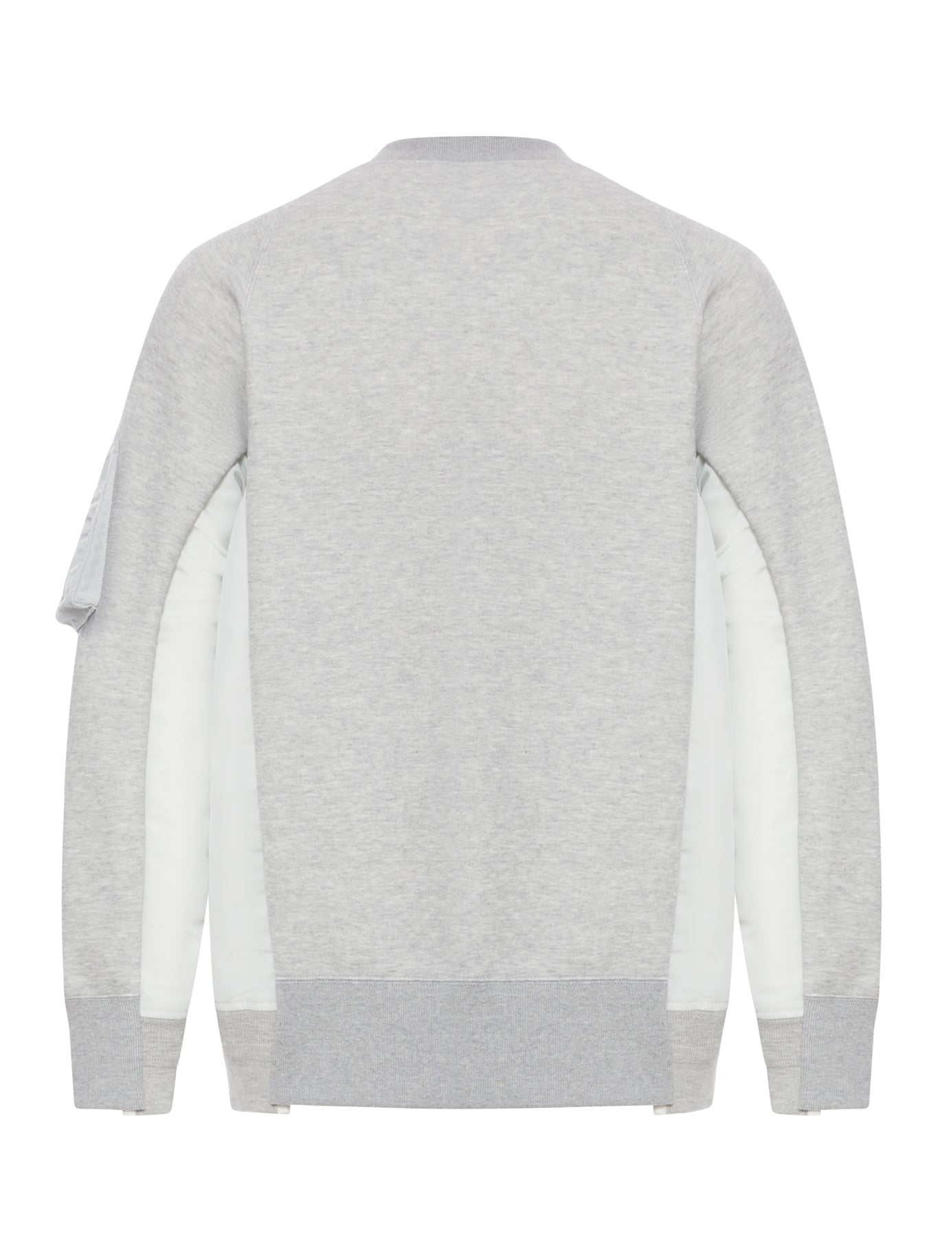 COTTON BLEND SWEATSHIRT WITH NYLON DETAILS APPLIED