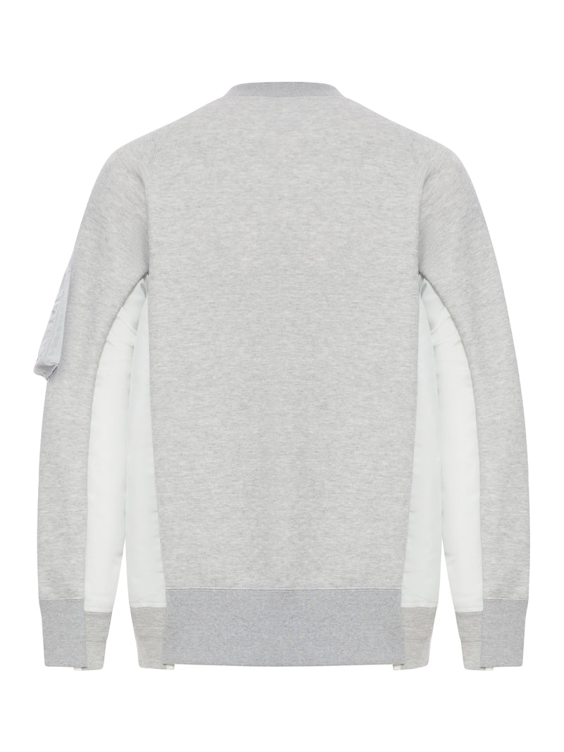 COTTON BLEND SWEATSHIRT WITH NYLON DETAILS APPLIED