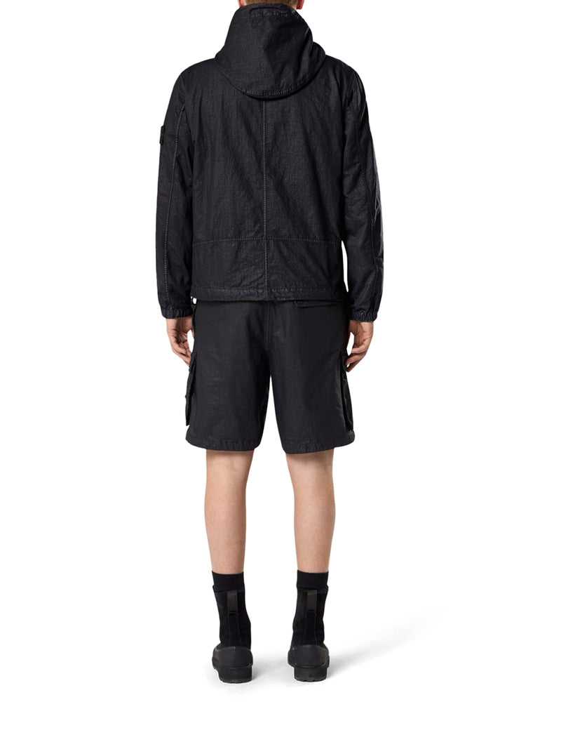 TECHNICAL FABRIC JACKET WITH HOOD AND ZIP