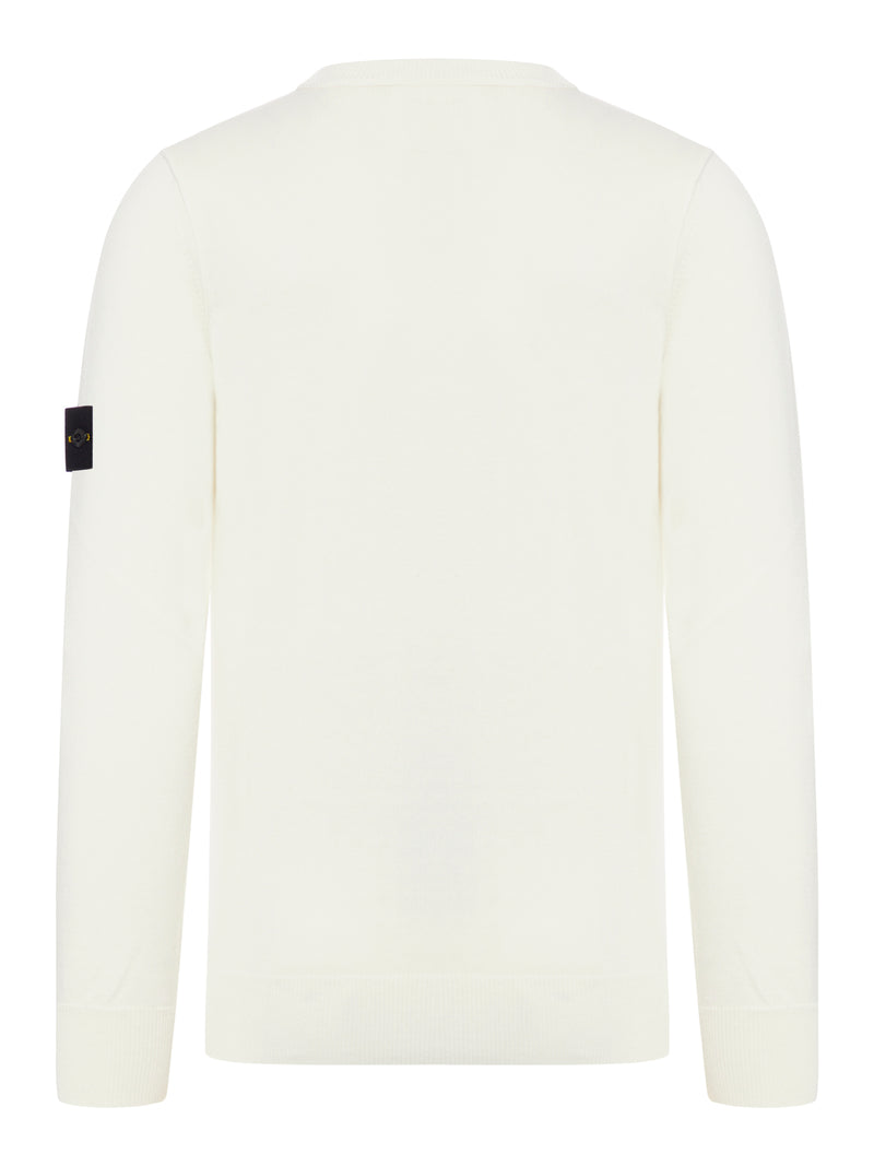 STONE ISLAND CREW NECK SWEATER WITH BADGE