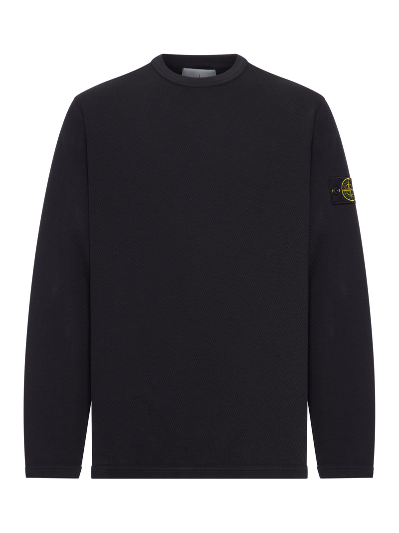 CREWNECK SWEATER WITH CUFFS AND BADGE