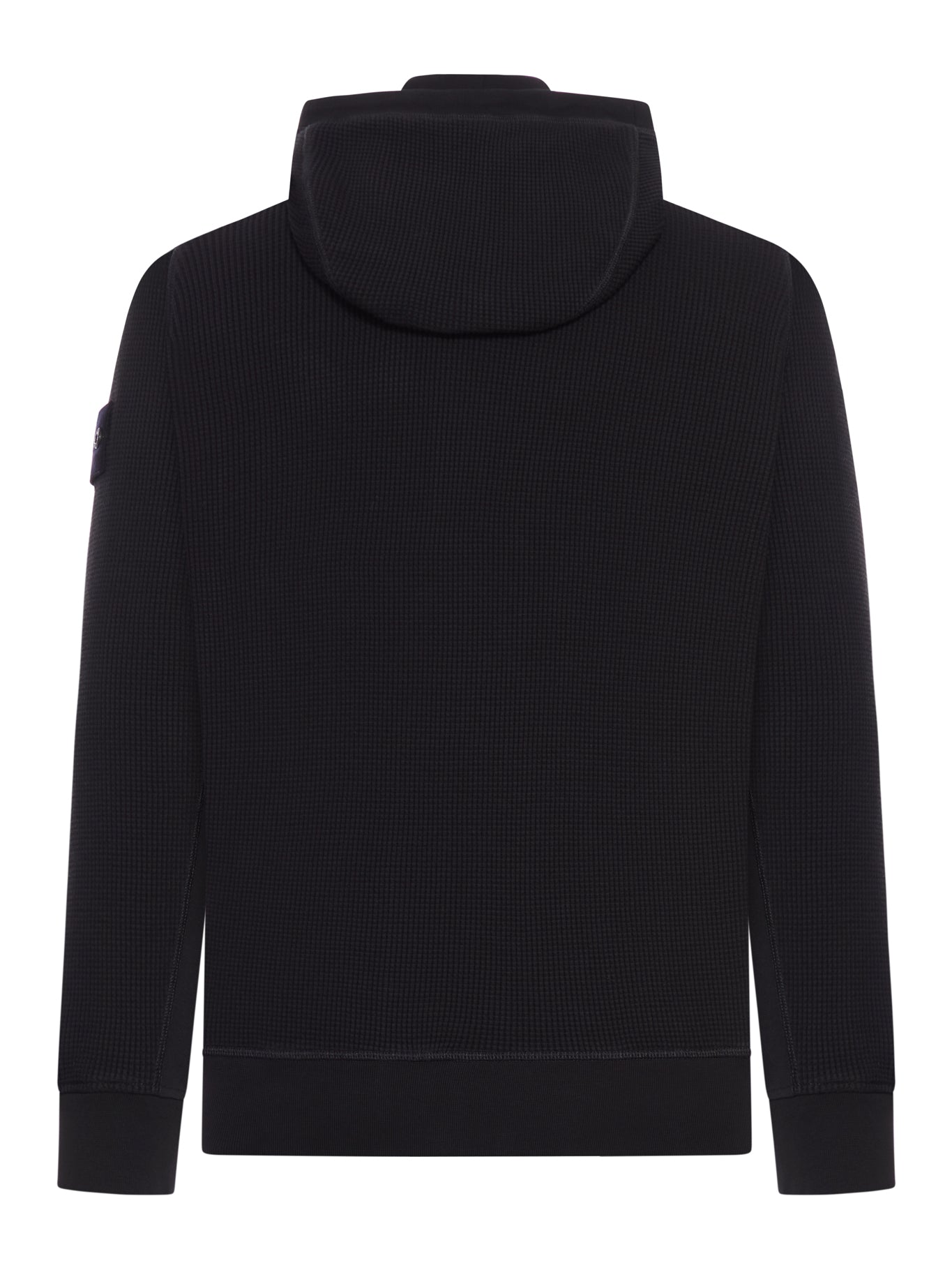 COTTON ZIP-UP SWEATER WITH HOOD AND GHOST BADGE