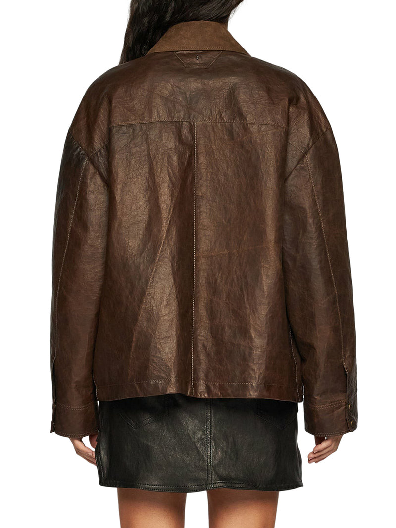 WAXED LEATHER WORK JACKET