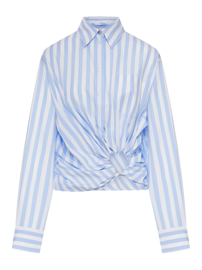 PALMIZI CROPPED COTTON SHIRT WITH FRONT KNOT