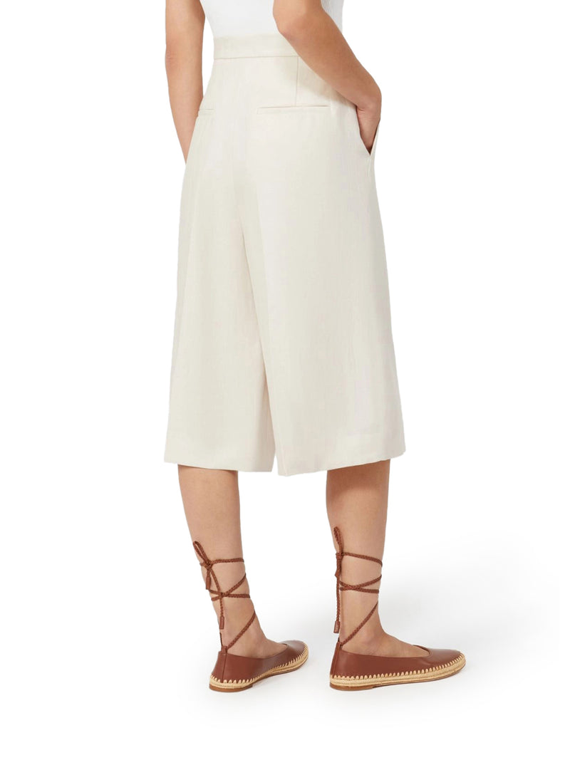 KAKI LINEN BERMUDA SHORTS