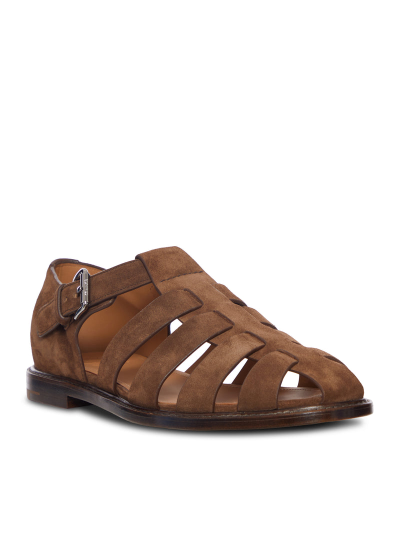 SUEDE SANDAL WITH CAGE DESIGN