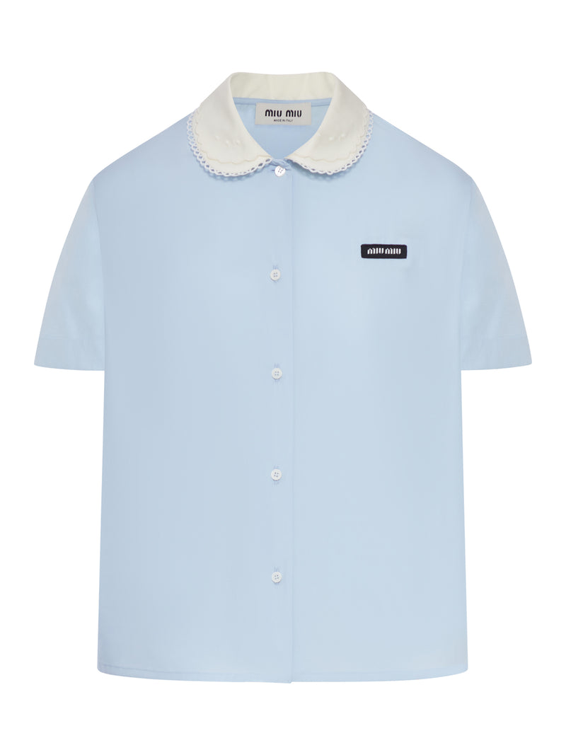 SHORT-SLEEVED COTTON POPLIN SHIRT