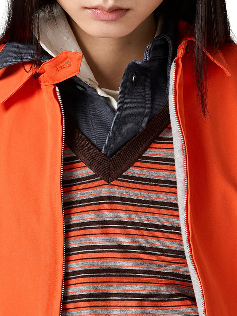 COTTON POPLIN BOMBER JACKET WITH LOGO