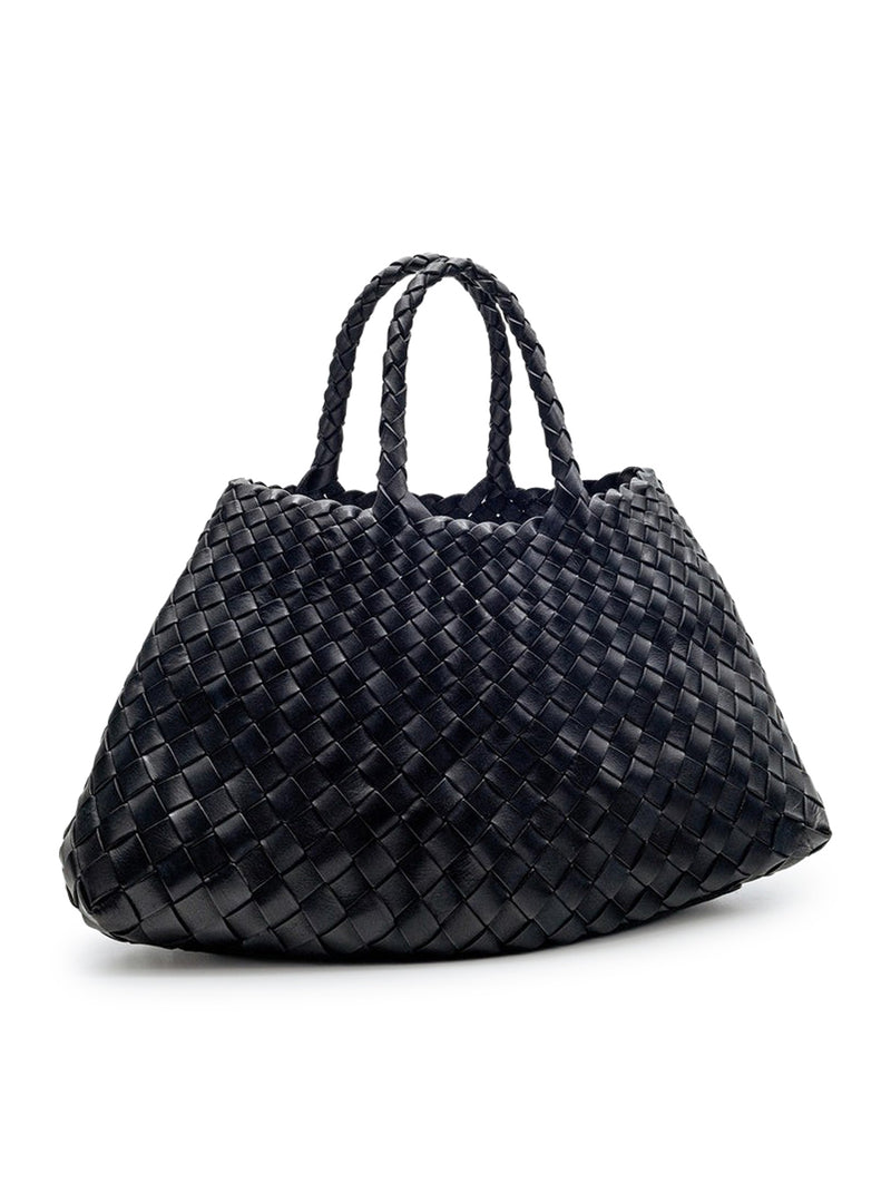 SANTA CROCE SMALL BLACK LEATHER BAG