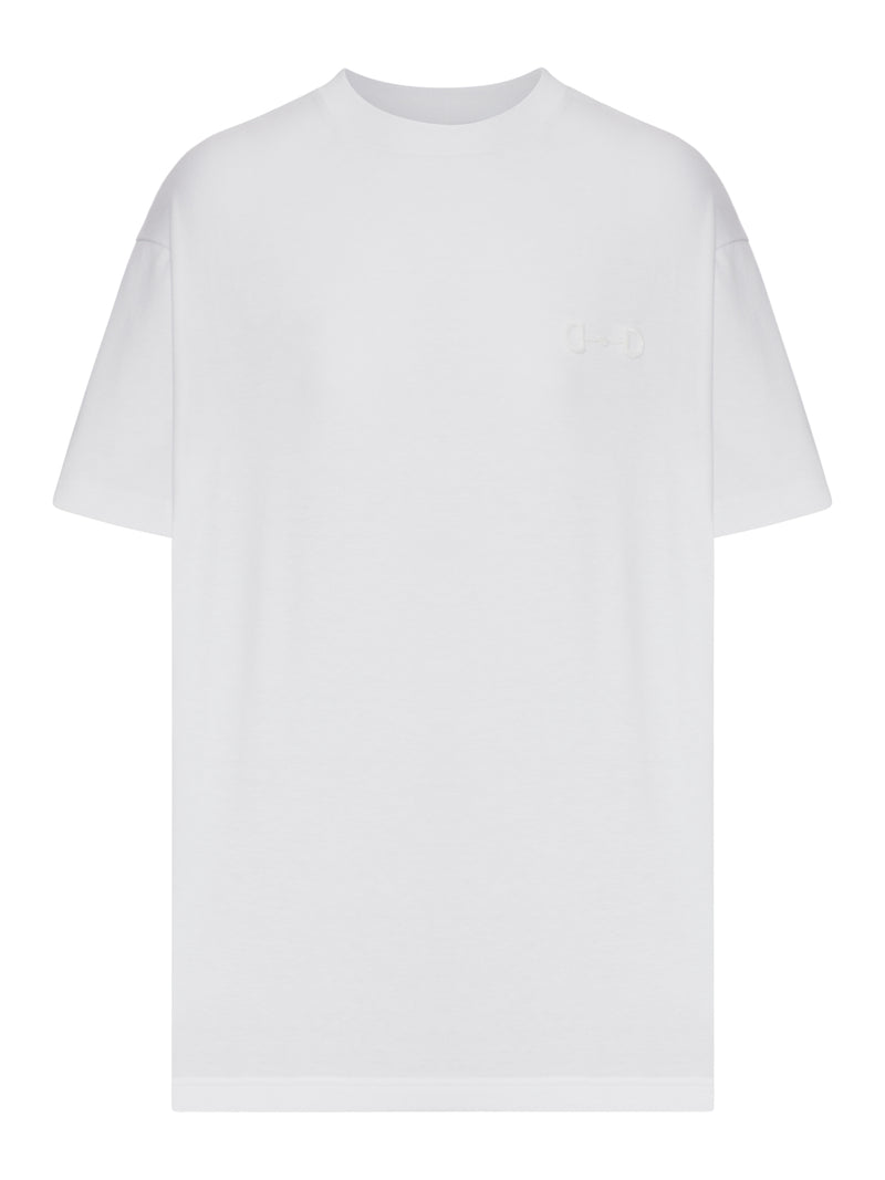 WHITE JERSEY T-SHIRT WITH EMBROIDERY