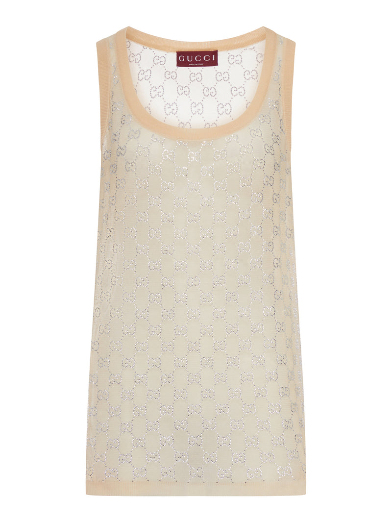 SILK TOP WITH ALL-OVER "GG" PATTERN
