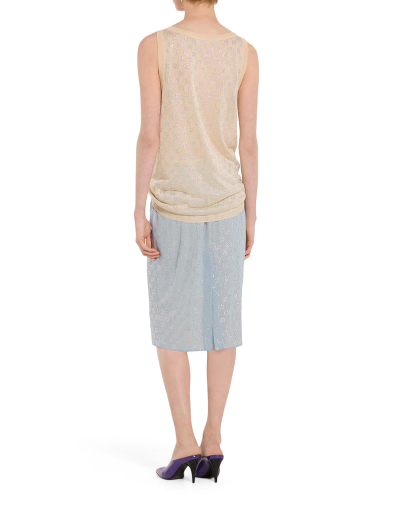 SILK TOP WITH ALL-OVER 
