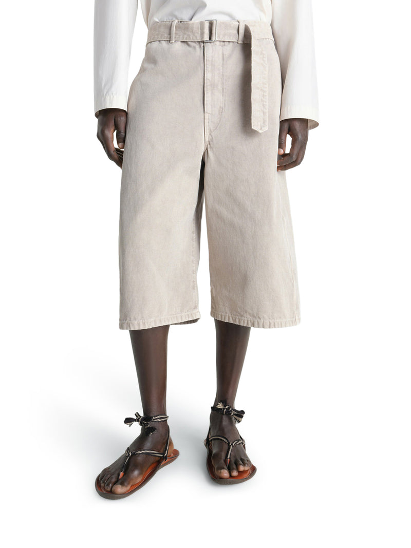 SNOW-EFFECT DENIM BERMUDA SHORTS