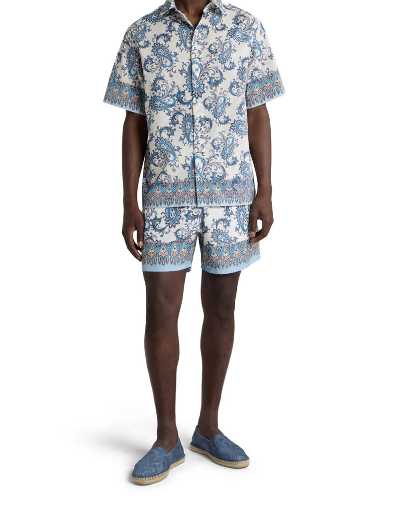 OVERSIZED COTTON MUSLIN SHIRT WITH FLORAL PAISLEY PATTERN