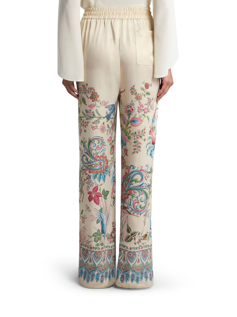 WIDE-LEG TROUSERS WITH PLACED FLORA AND FAUNA PRINT