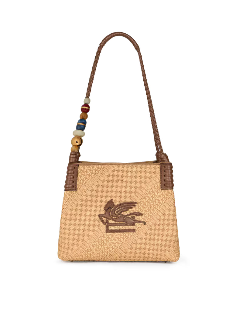 LIBRA SMALL RAFFIA SHOPPING BAG