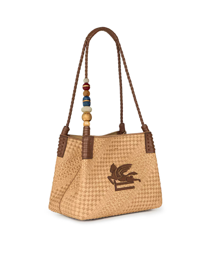LIBRA SMALL RAFFIA SHOPPING BAG