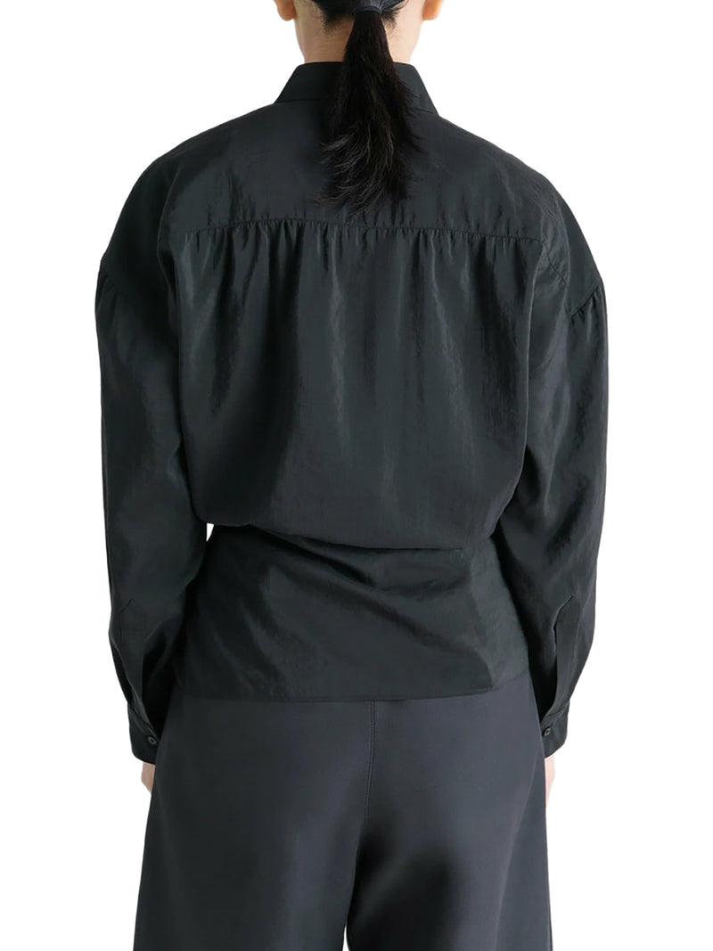 STRAIGHT COLLAR TWISTED SHIRT