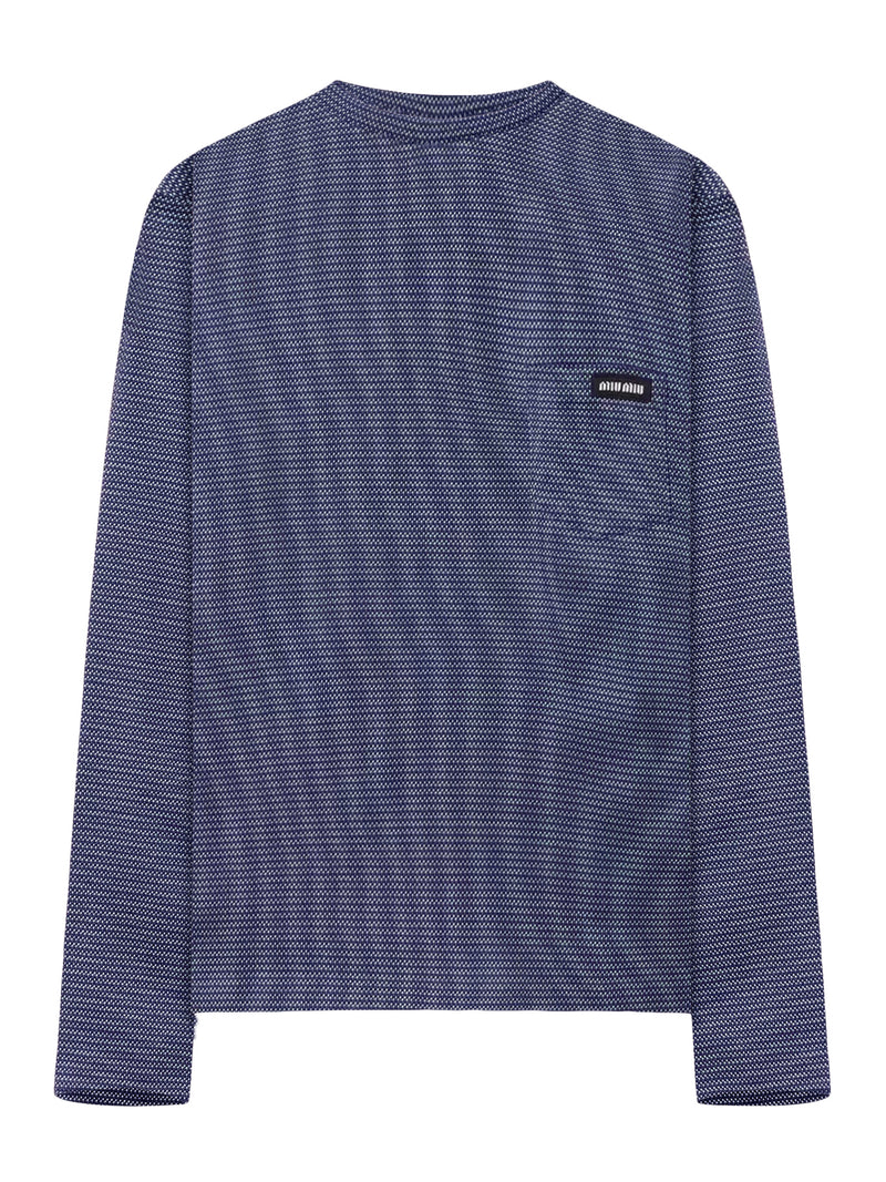 JACQUARD JERSEY T-SHIRT WITH LOGO PATCH