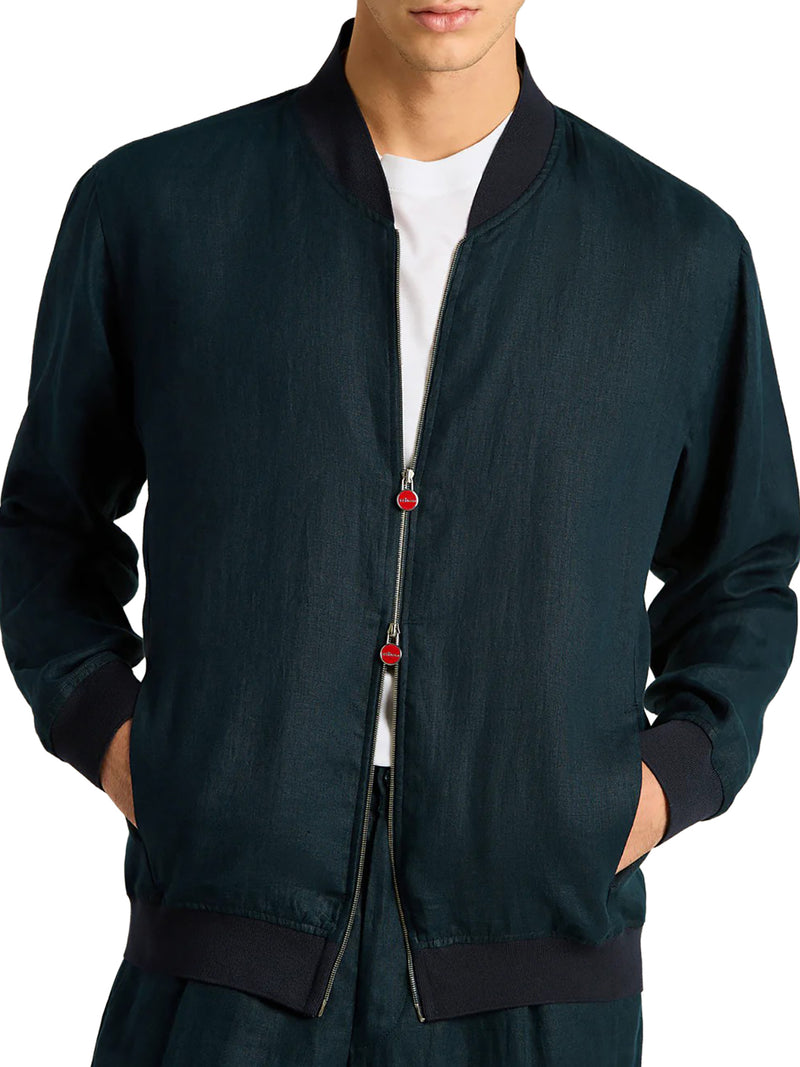 PURE LINEN JACKET WITH ZIP