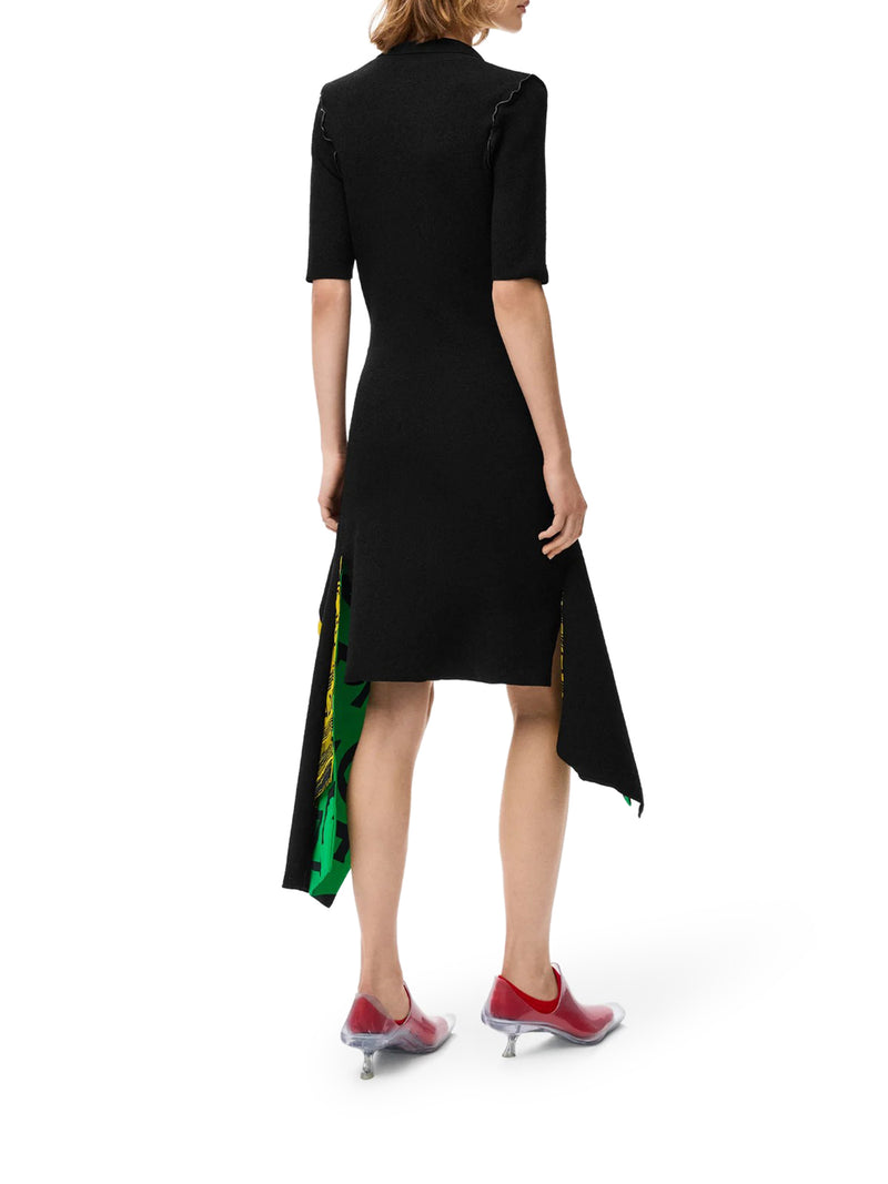 ASYMMETRIC DRESS WITH MULTI-LAYERED HEM