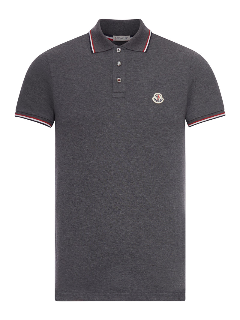 COTTON PIQUET POLO SHIRT WITH TRICOLOR TRIM