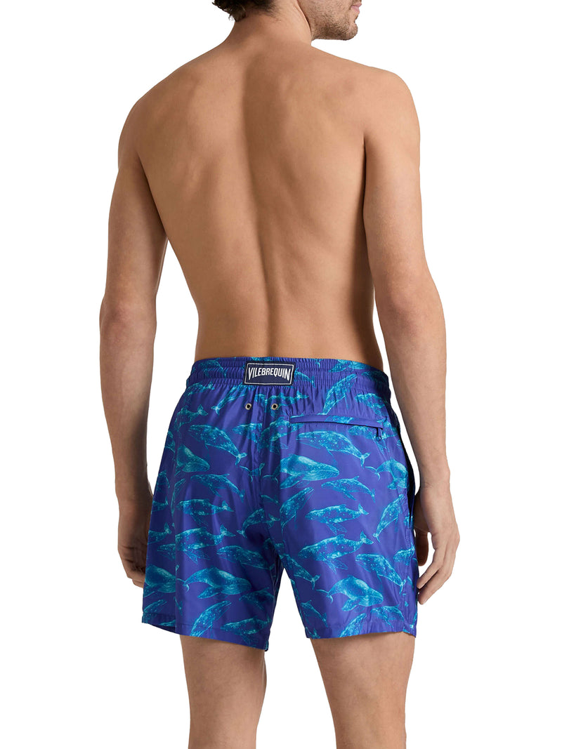 ULTRALIGHT AND FOLDABLE MEN`S SWIM SHORTS WITH PRINT