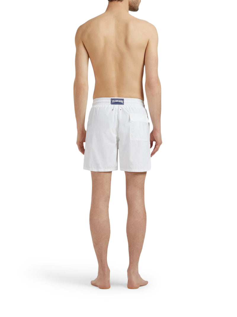 SINGLE COLOR SWIMSUIT WITH ENGRAVED LOGO