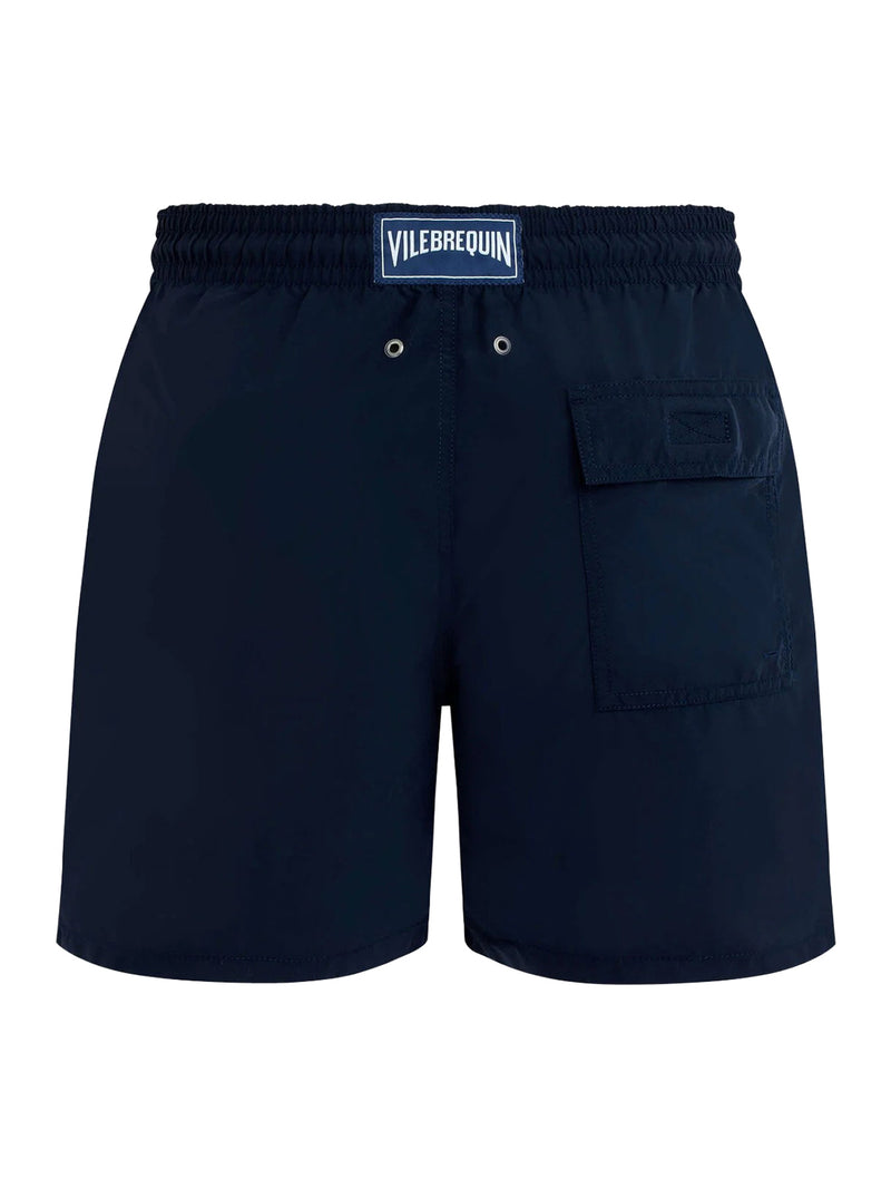 SINGLE COLOR SWIMSUIT WITH ENGRAVED LOGO