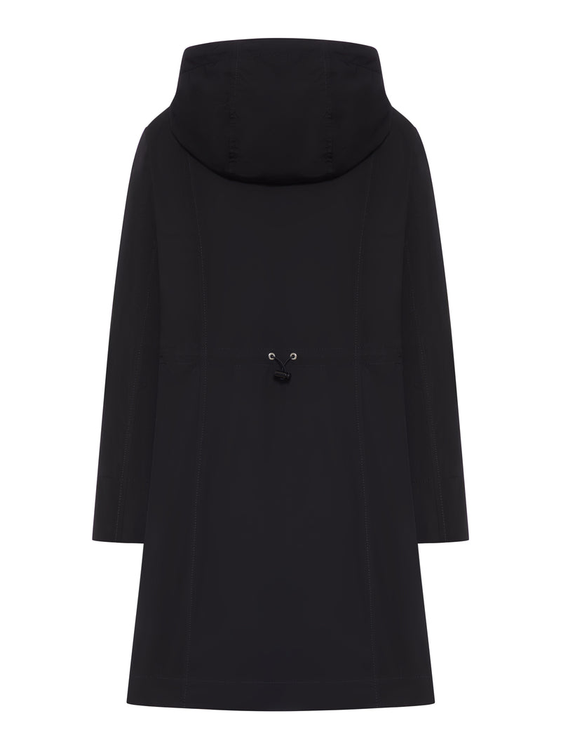 LONG PARKA WITH HOOD IN TECHNICAL FABRIC