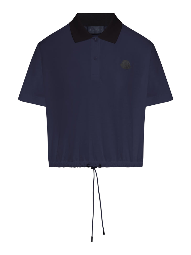 PIQUE POLO SHIRT WITH DRAWSTRING AT THE BOTTOM