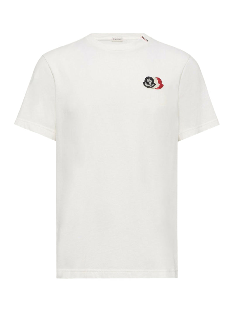 COTTON T-SHIRT WITH EMBROIDERED TRICOLOR LOGO