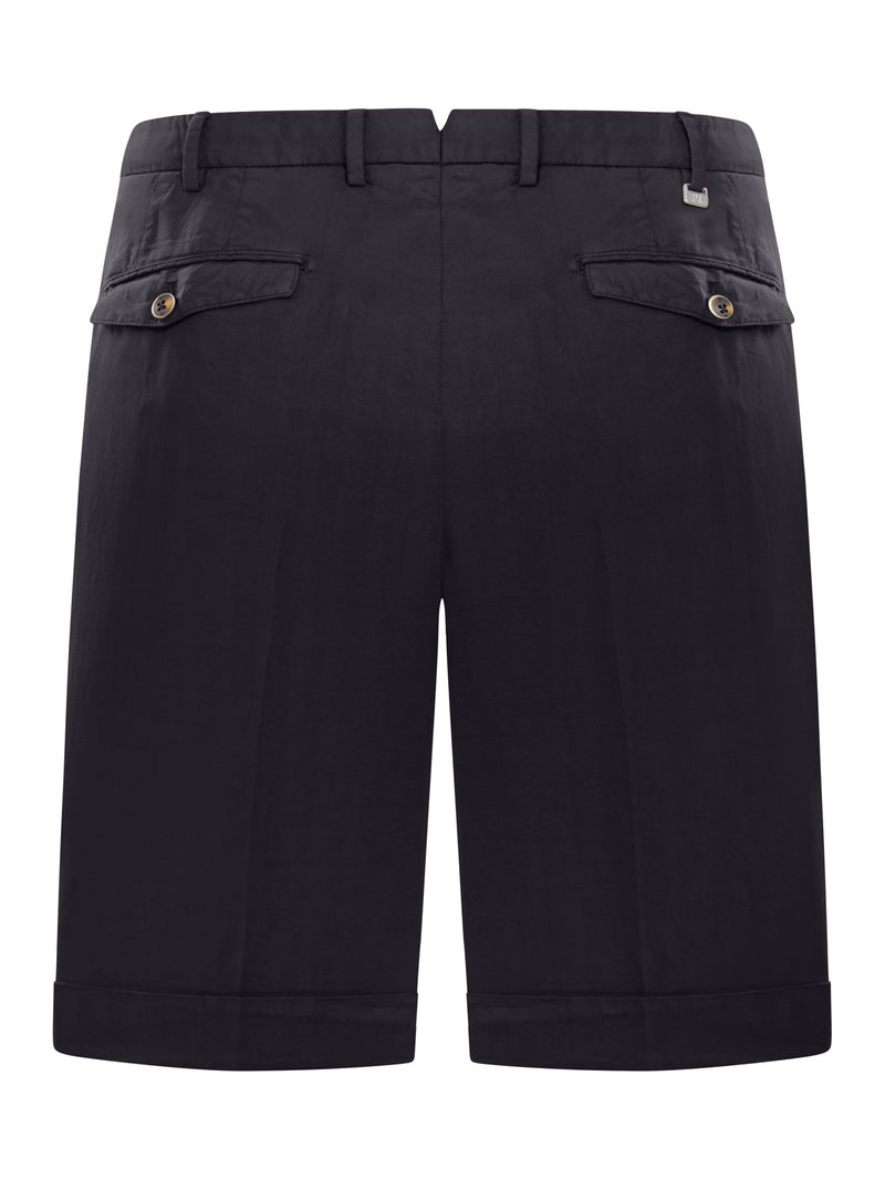 LINEN BLEND BERMUDA SHORTS